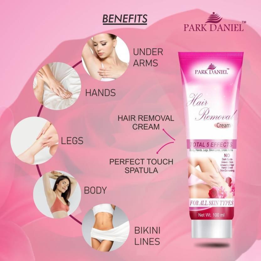 Park Daniel Hair Removal Cream-For Underarms, Hand, Legs & Bikini Line Three in one Use (Ideal For Women) Cream