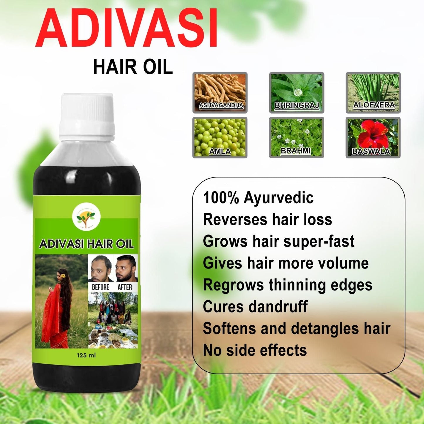 Ayurvedic Oil by Adivasi 125 ML (Combo)